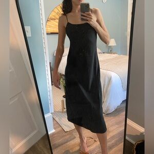 Brand new black j crew midi/slip dress